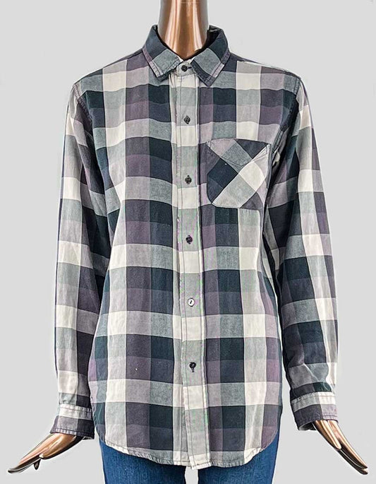 Current|Elliott Plaid Long Sleeve Button front shirt  Size: Small