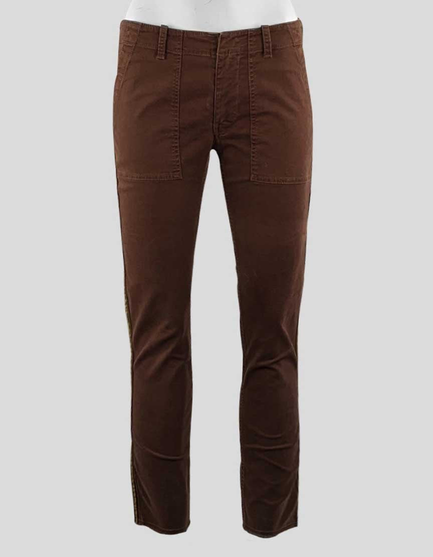 Nili Lotan Brown Jeans With Yellow Detailing 2US