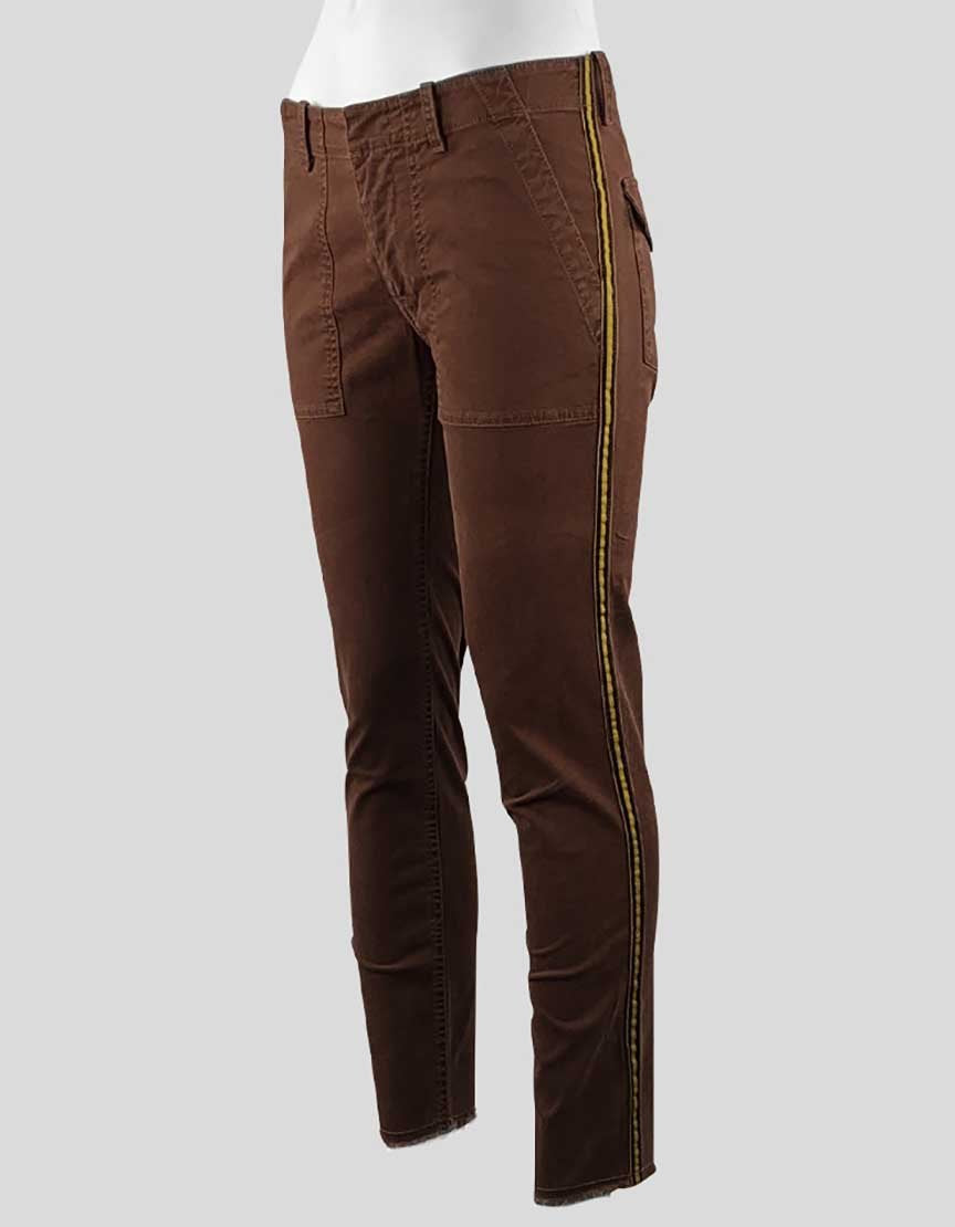 Nili Lotan Brown Jeans With Yellow Detailing 2US