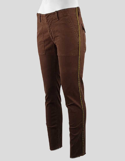 Nili Lotan Brown Jeans With Yellow Detailing 2US