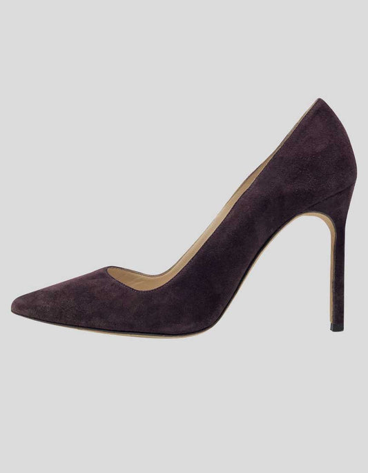 Manolo Blahnik Bb Suede Pumps Burgundy 36.5 It