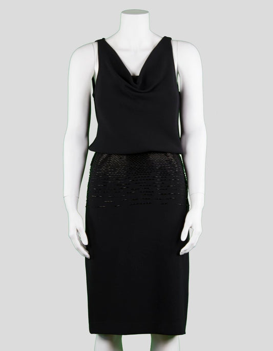 Carmen Marc Valvo Collection Black Sleeveless To The Knee Cocktail Dress - 6 US