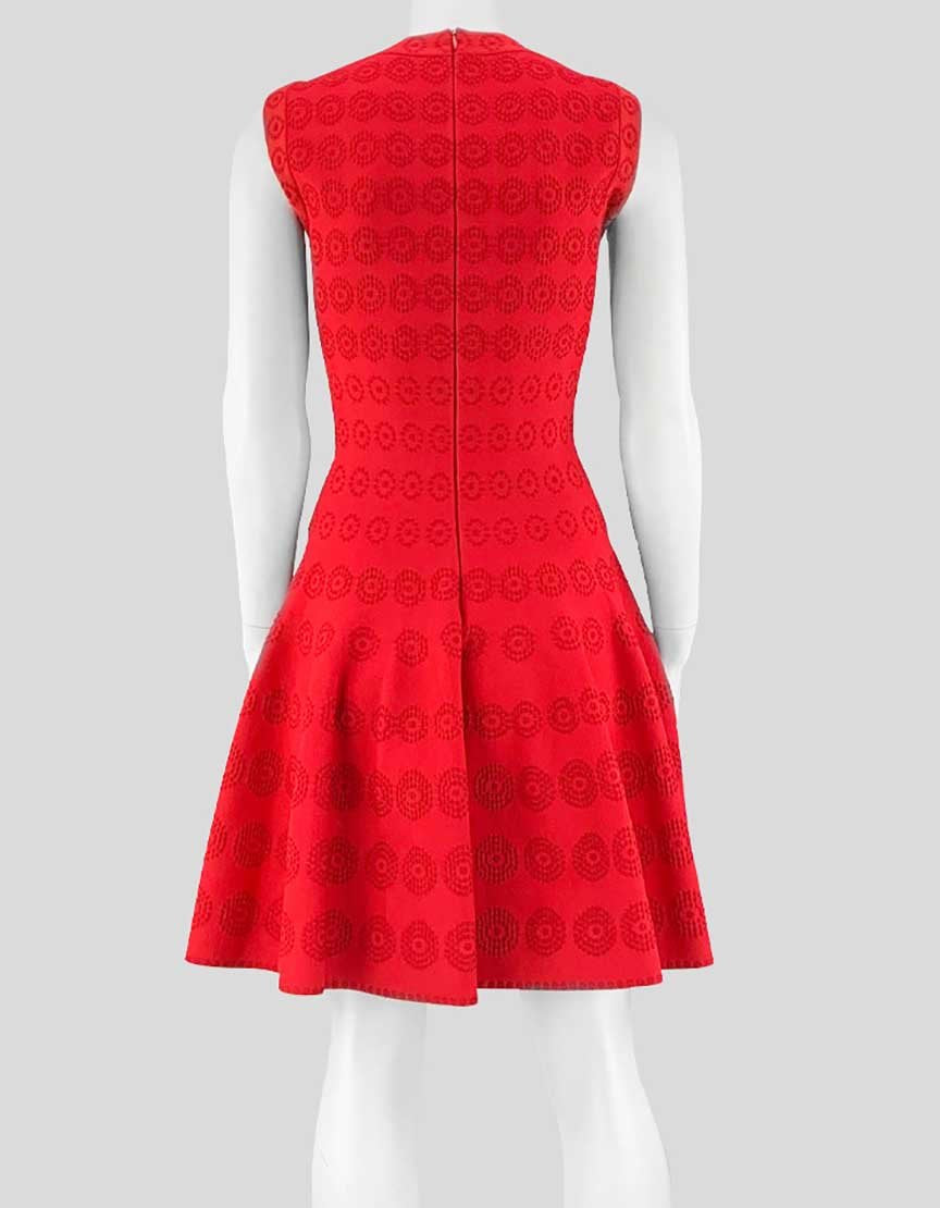 Alaia Red Sleeveless Scoop Neck A Line Mini Dress Size 40Fr 8US ...