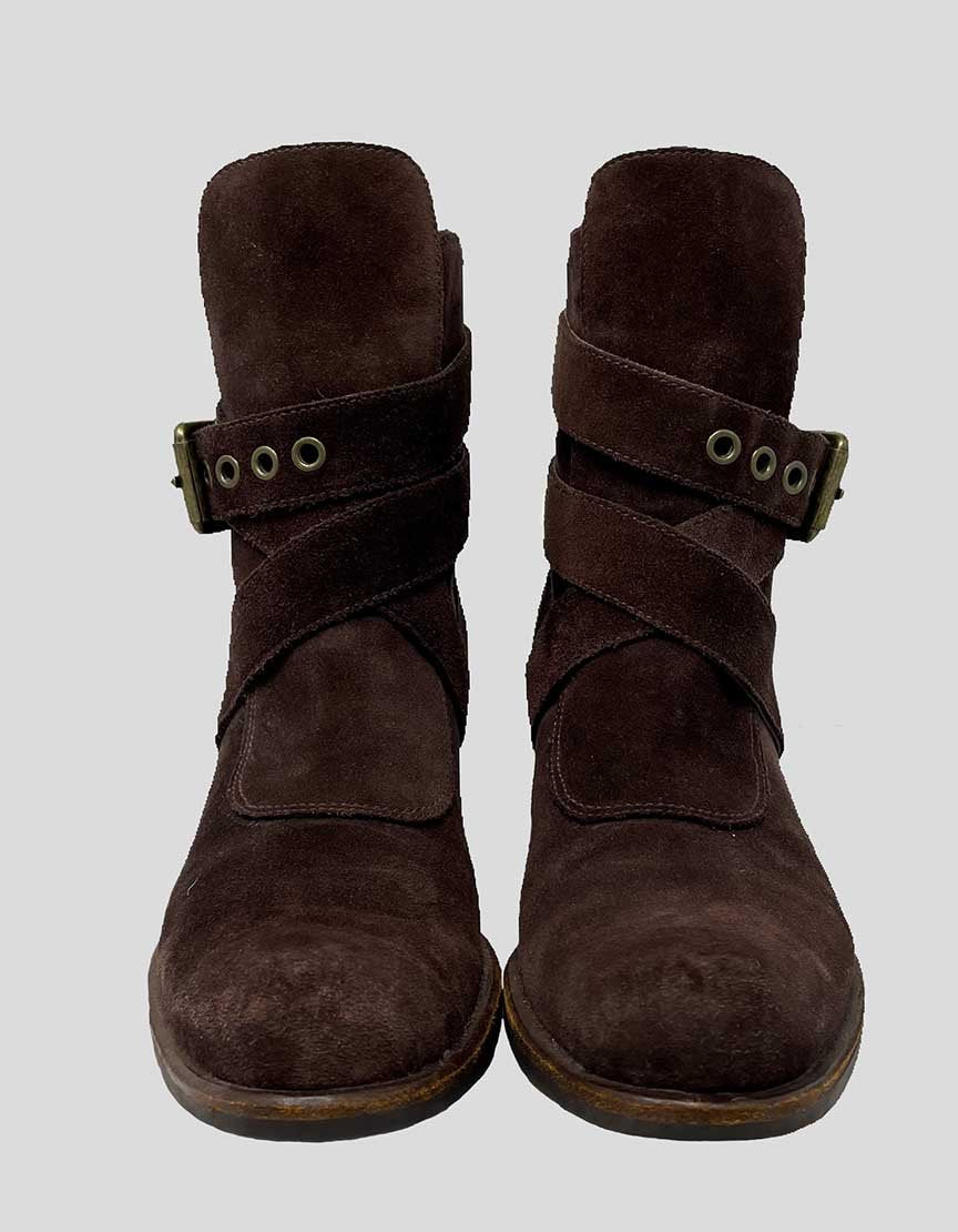 Cole haan brown suede boots best sale