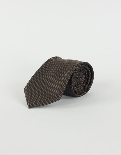 Reiss Tie With Small Brown And Black Circle Design