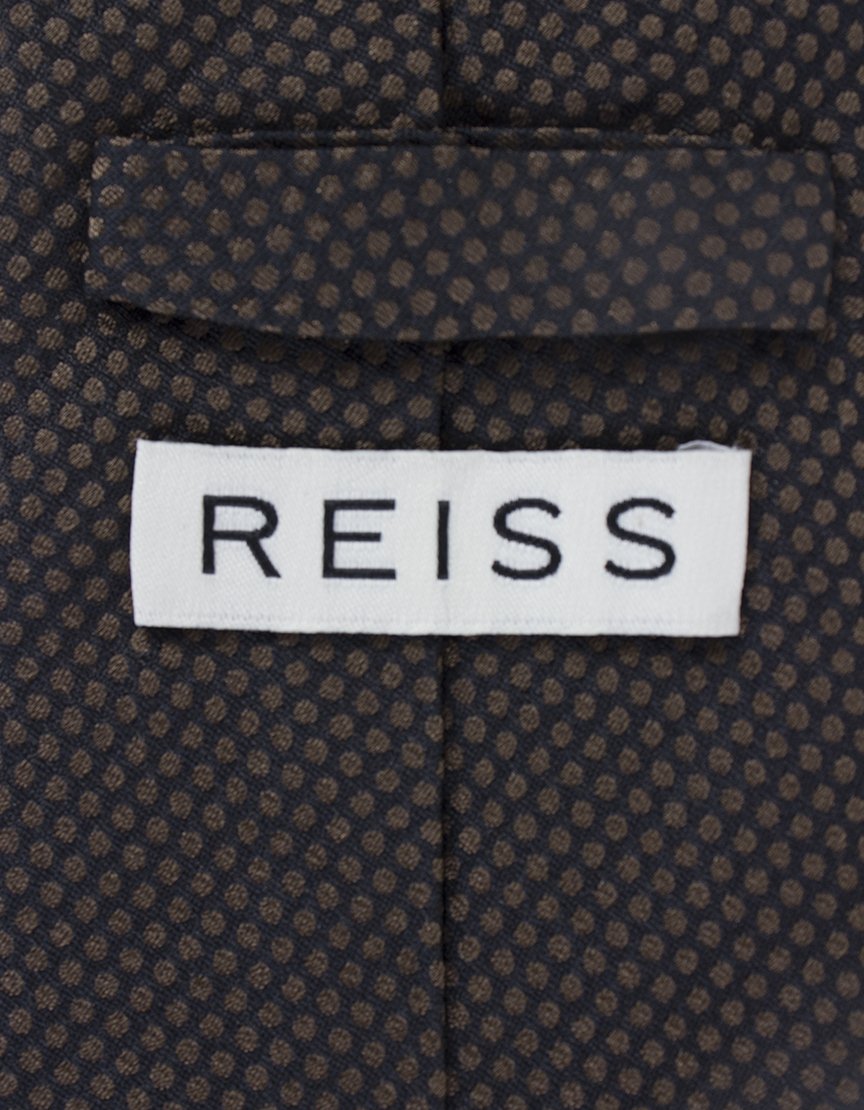 Reiss Tie With Small Brown And Black Circle Design