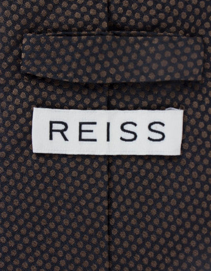 Reiss Tie With Small Brown And Black Circle Design