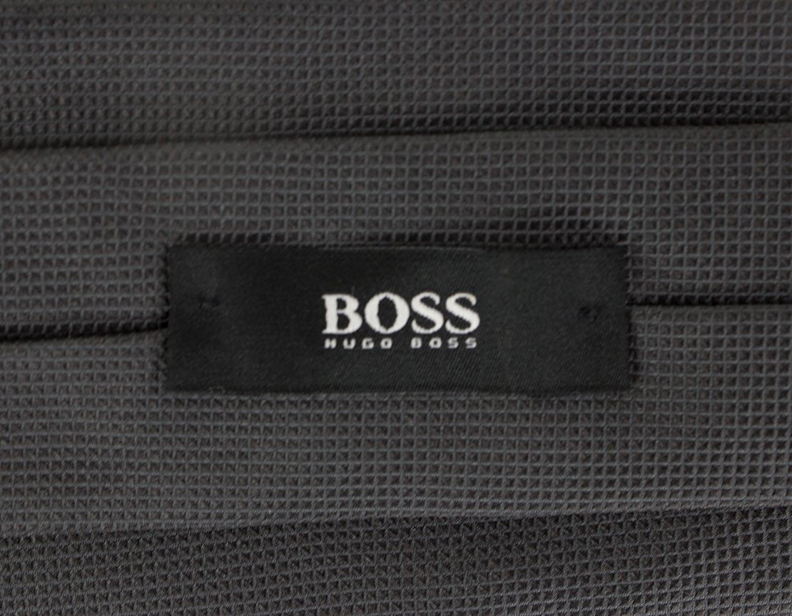 Boss Hugo Boss Grey On Grey Small Tweed Like Patterned Tie