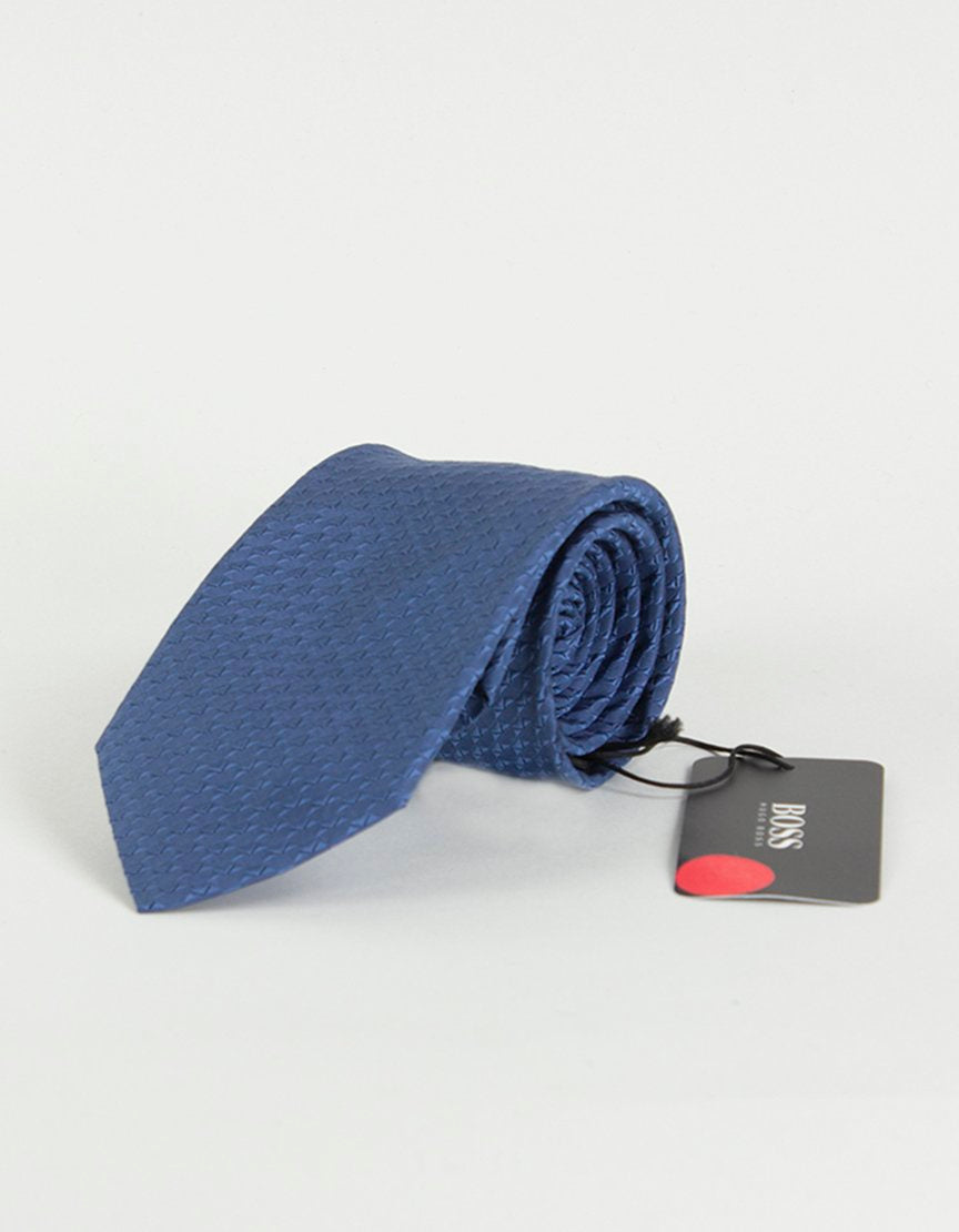 Boss Hugo Boss Light Blue Tie With Small Triangular Shaped Pattern