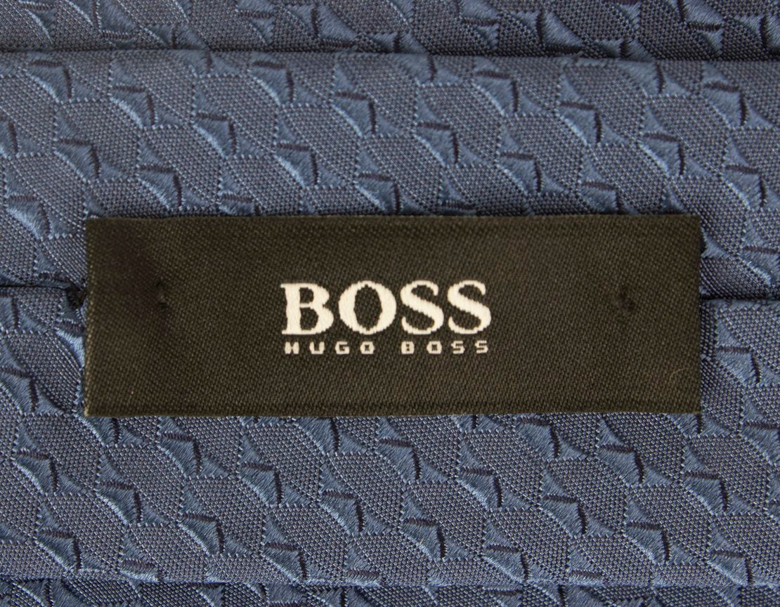 Boss Hugo Boss Light Blue Tie With Small Triangular Shaped Pattern