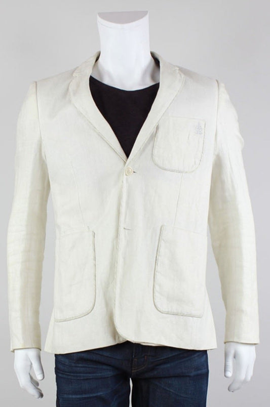 All Saints Linen Two-Button Jacket - 38 IT