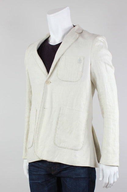 All Saints Linen Two-Button Jacket - 38 IT