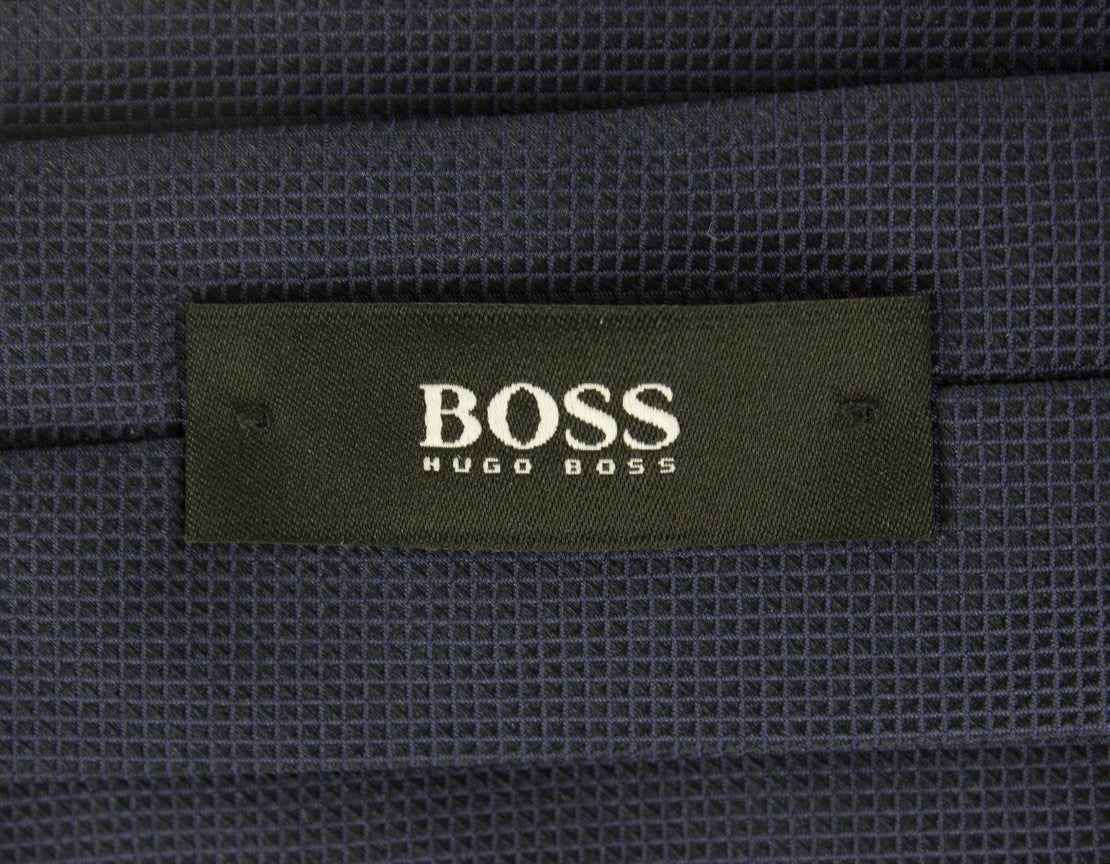 Boss Hugo Boss Navy Blue On Blue Waffle Design Tie