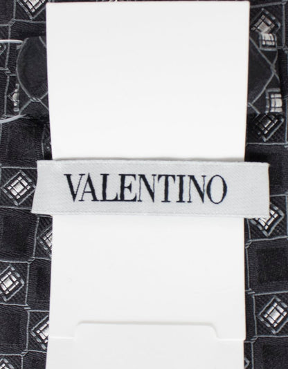 Valentino Black Tie With White Diamond Design