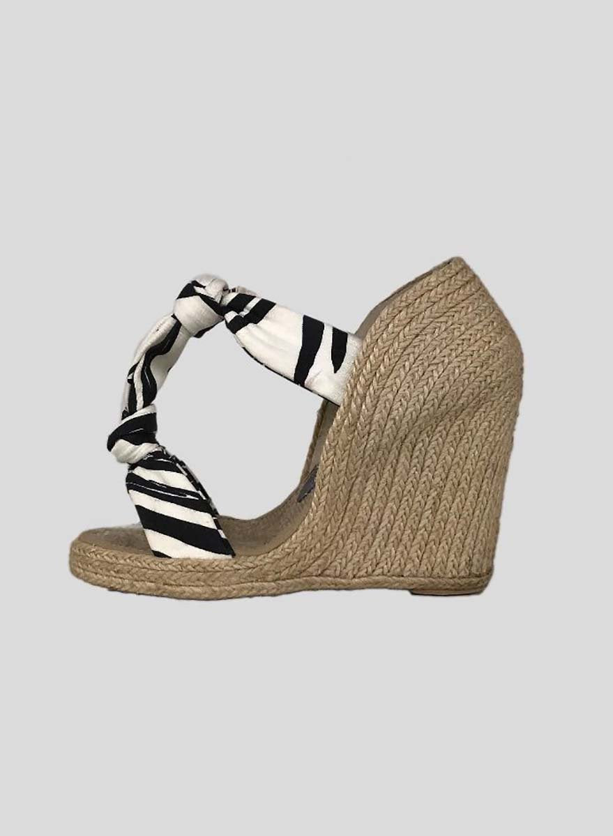 STELLA MCCARTNEY straw espadrille wedge sandals -  38 IT | 8 US