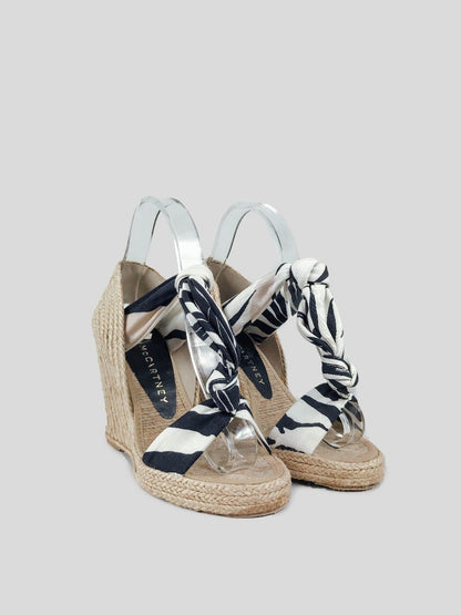 STELLA MCCARTNEY straw espadrille wedge sandals -  38 IT | 8 US