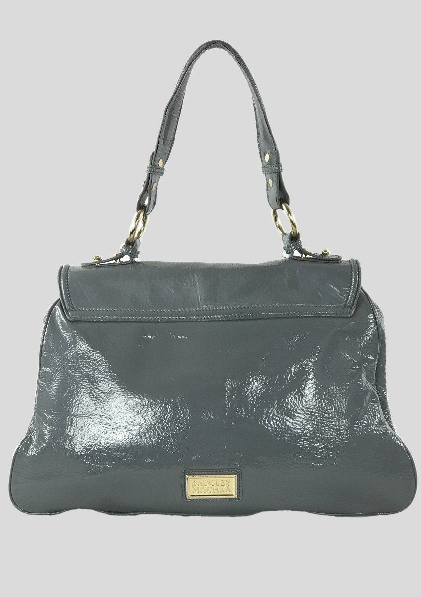 Bagdley Mischka Black Quilted Shoulder bag with popular silver link handle adjustable