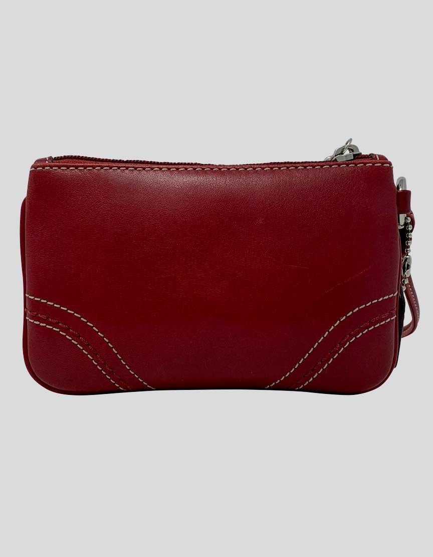 Coach best sale wristlet red