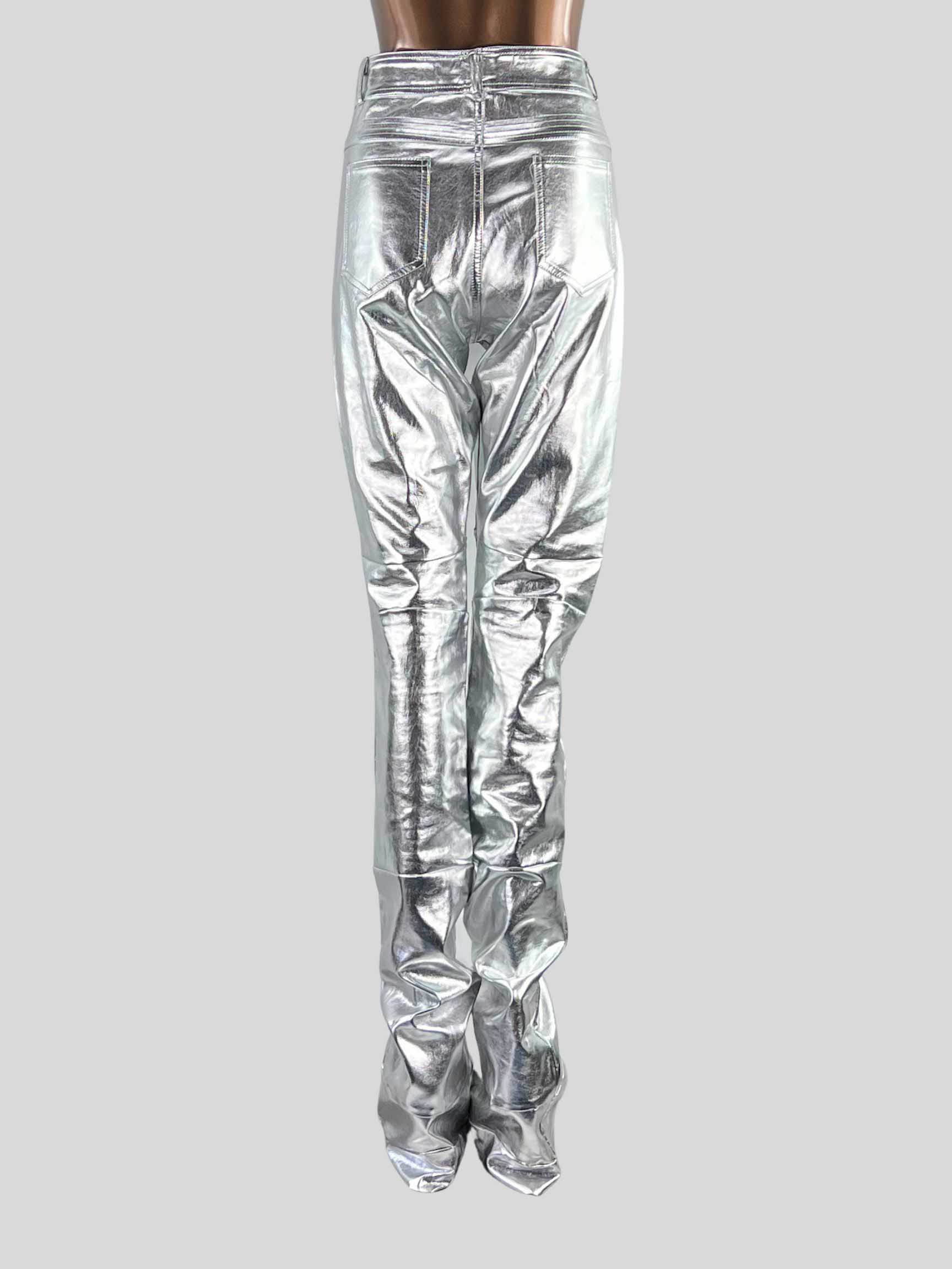 Straight Fit Silver Metalic Ankle Length Leggings at Rs 225 in New