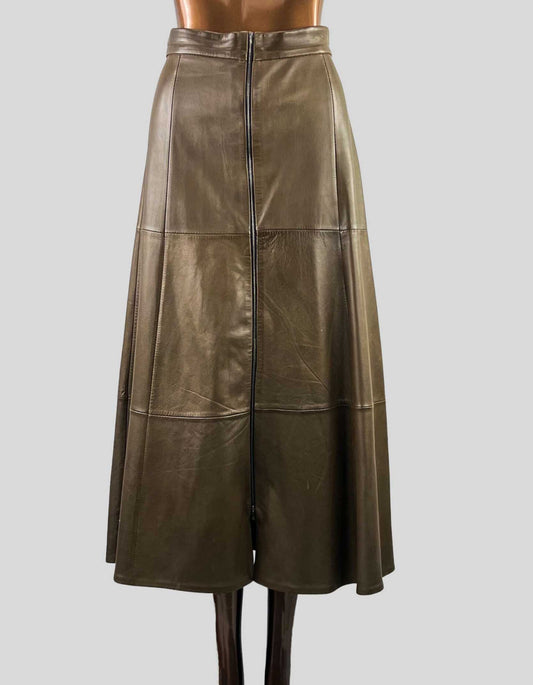 ZARA Leather A-line Midi skirt - Medium