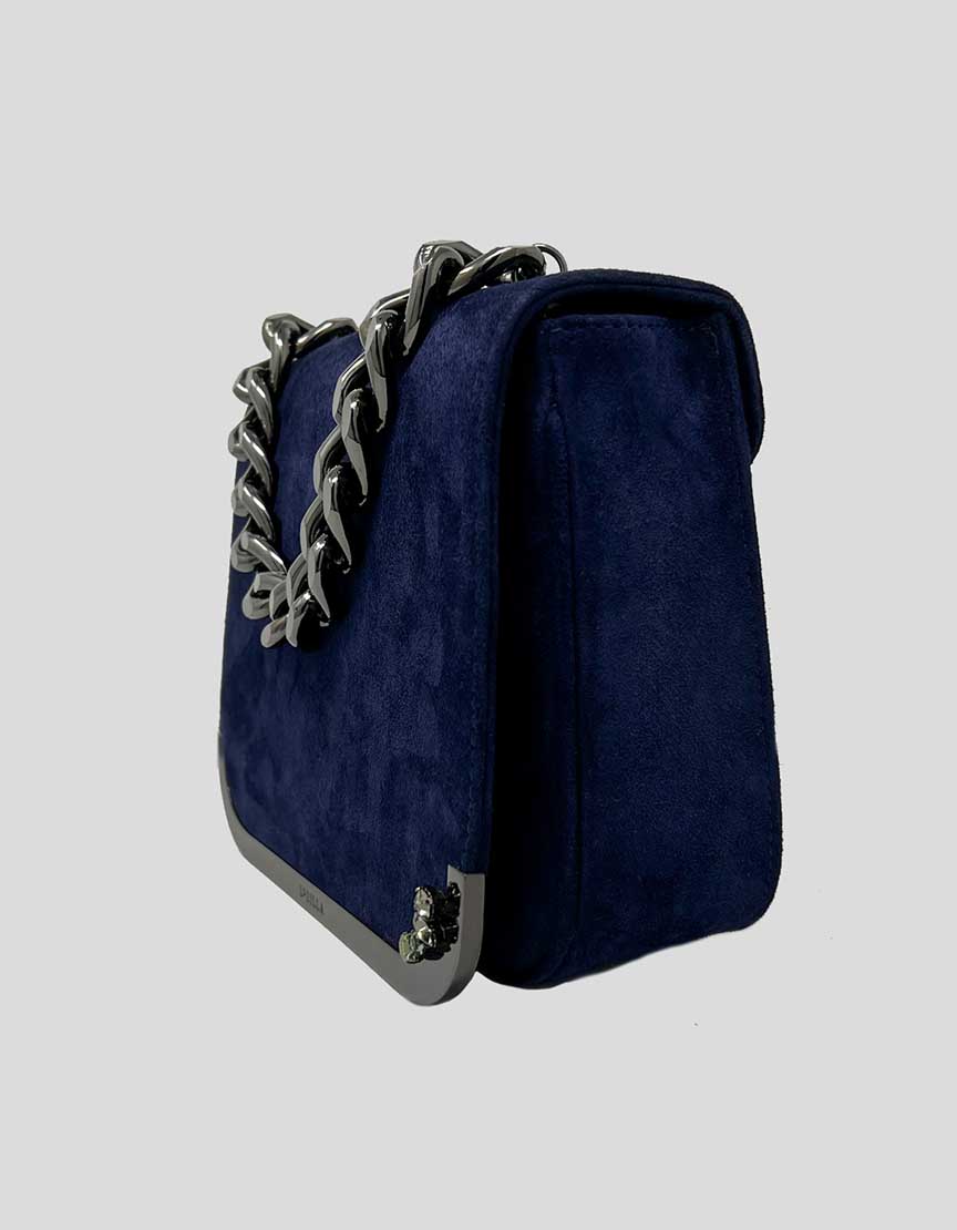 LE SILLA Blue Suede Evening Bag