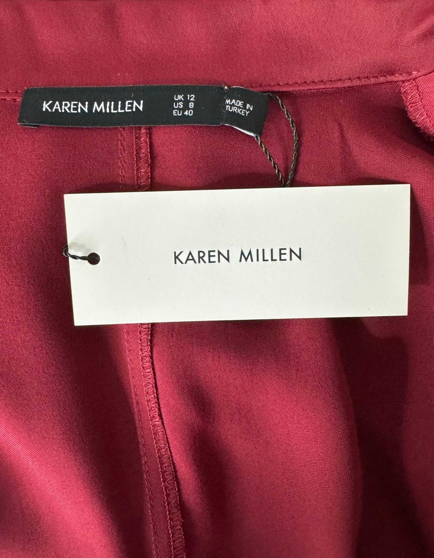 KAREN MILLEN Satin Tailored Utility Jumpsuit w/ Tags - 8 US