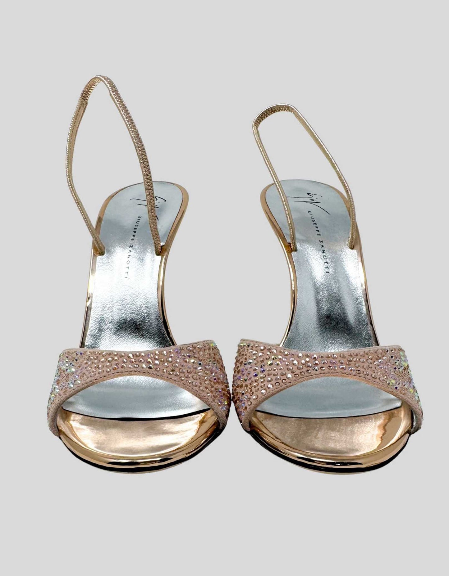 GIUSEPPE ZANOTTI Satin Crystal Embellishments Sandals - 11 US | 41 IT