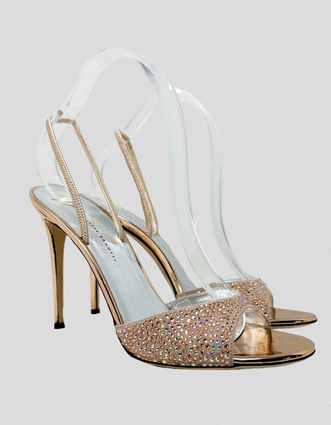 GIUSEPPE ZANOTTI Satin Crystal Embellishments Sandals - 11 US | 41 IT