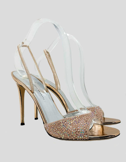 GIUSEPPE ZANOTTI Satin Crystal Embellishments Sandals - 11 US | 41 IT