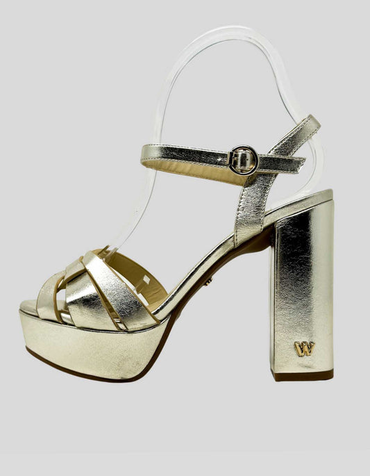 WESTIES Chunky Metallic Heels - 7.5 US