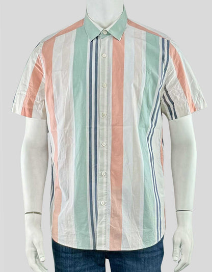 RW&CO. Striped Short-Sleeve Shirt - Large