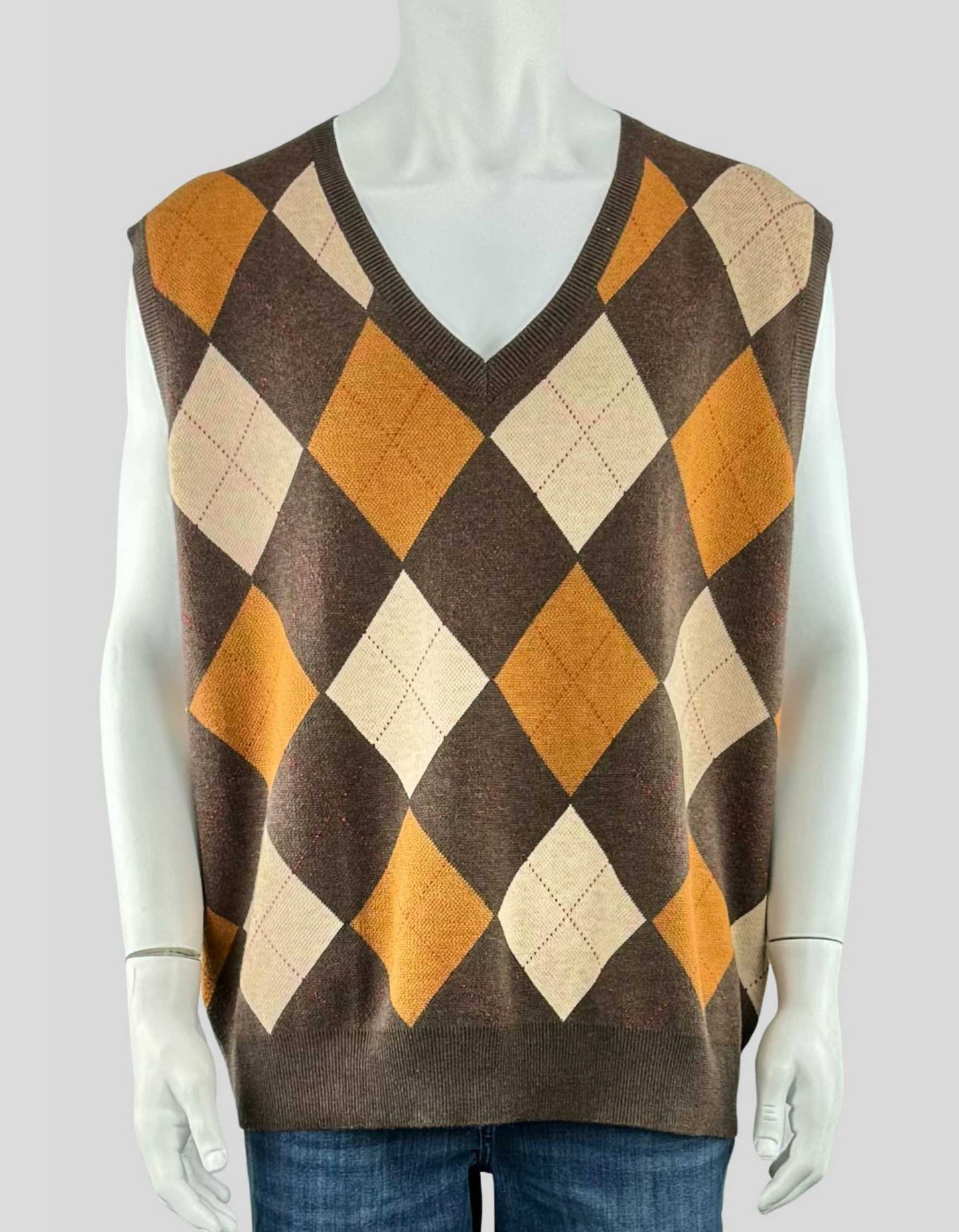 KALLSPIN Argyle Sweater Vest - XXL