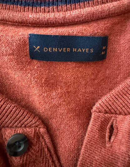 DENVER HAYES Long Sleeve Henley Shirt - Medium