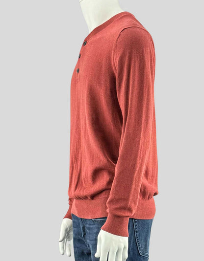 DENVER HAYES Long Sleeve Henley Shirt - Medium