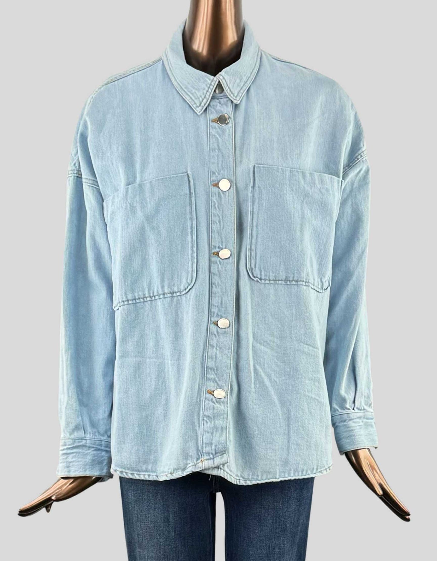 ZARA Denim Shirt Jacket in light blue