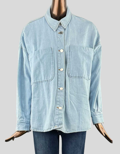 ZARA Denim Shirt Jacket in light blue