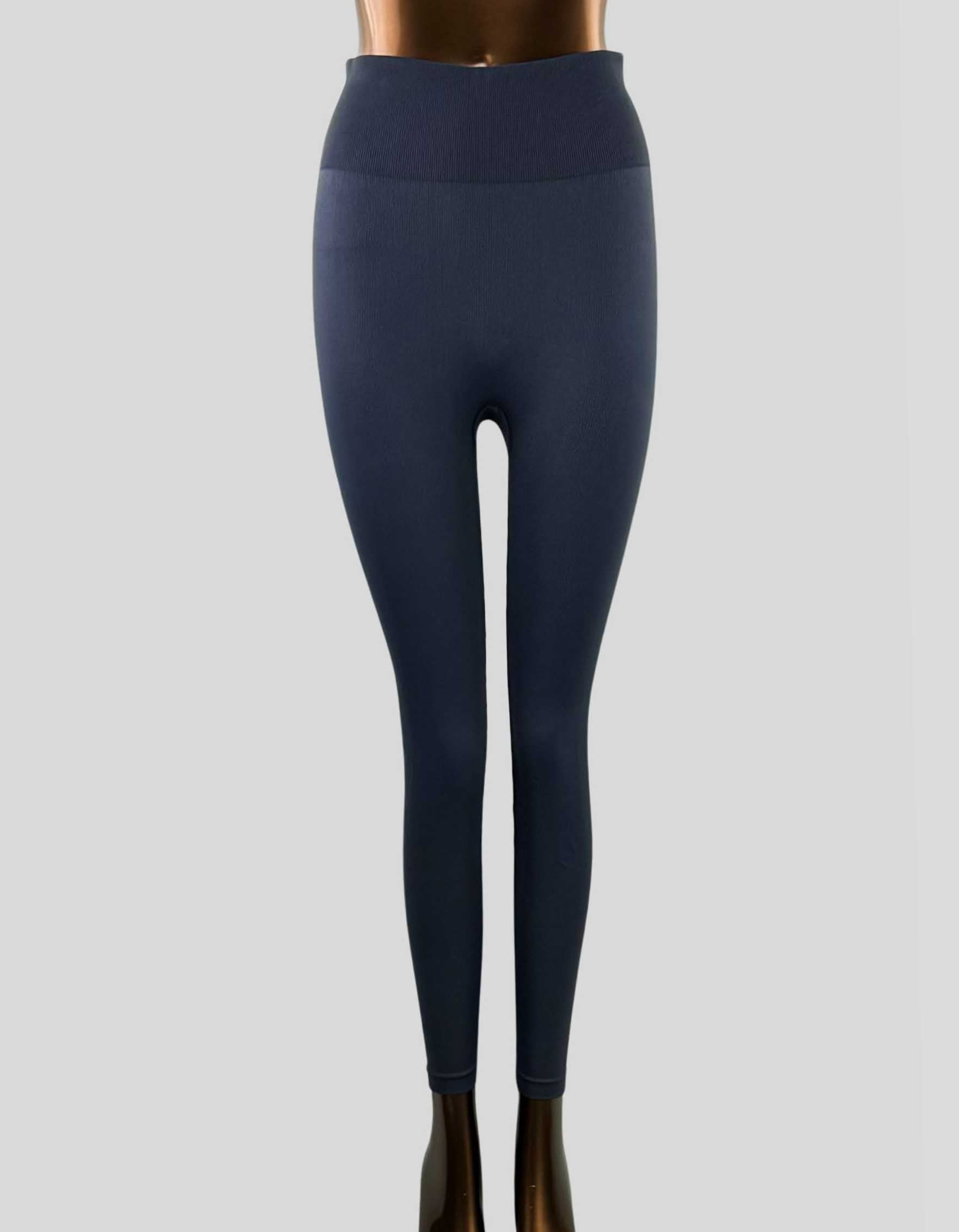 H&M seamless sports Ribbed leggings in dark blue