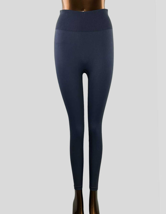 H&M seamless sports Ribbed leggings in dark blue