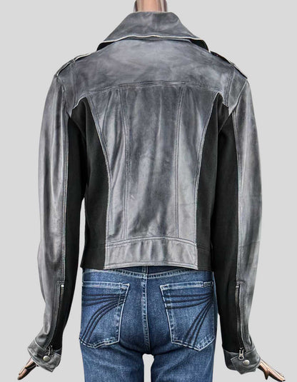 JKT NYC Leather Biker Jacket - Large