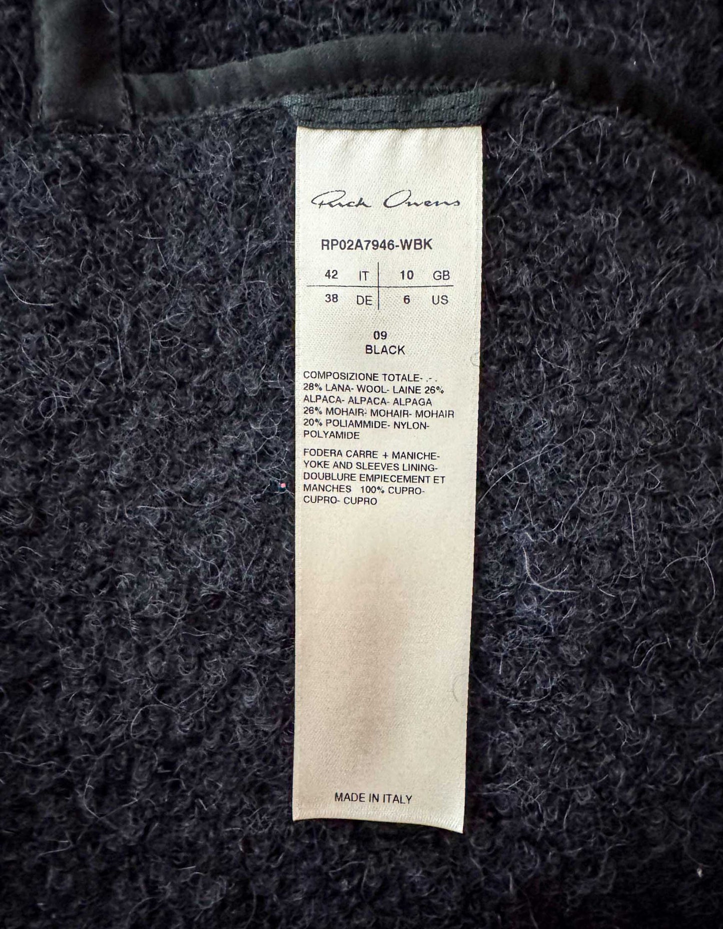 RICK OWENS Coat - 6 US