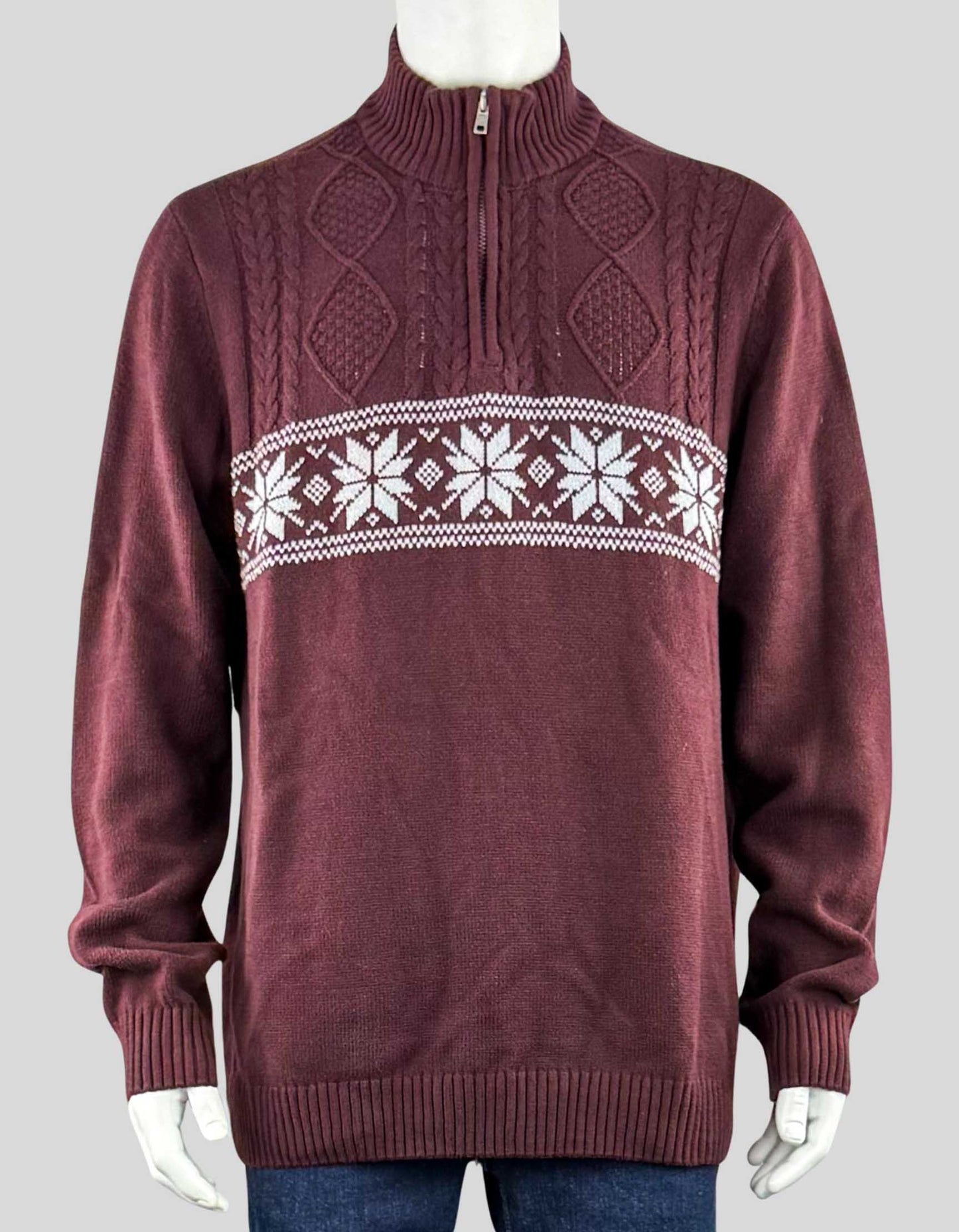 METHOD Zip Sweater with snowflake design - X-Large