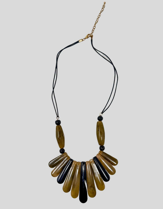 Chunky Horn Bead  Necklace - One Size