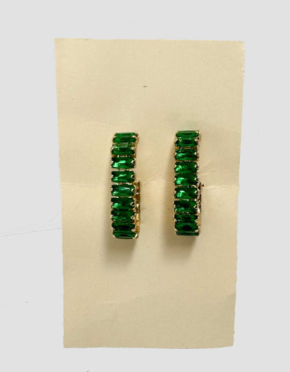 LOUISA Green Stone Earrings - One size