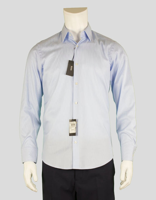 Boss Hugo Boss Regular Fit Thin Blue And White Striped Button Down Dress Shirt 15 32/33