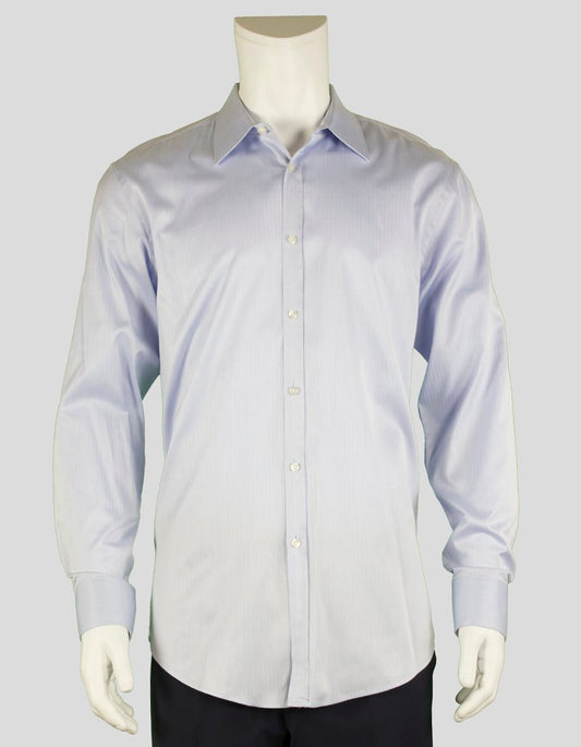 Boss Hugo Boss Blue Herringbone Button Down Shirt 17 34/35